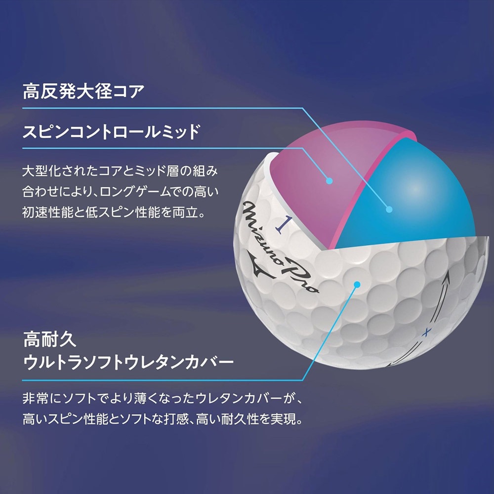 MIZUNO ミズノ ゴルフボール ミズノプロ X MizunoProX ホワイト 1