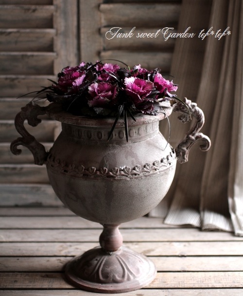 tef*tef*寄せ植え<BR>2014 * no.52 *<BR><BR>『ミニ葉牡丹のオブジェ