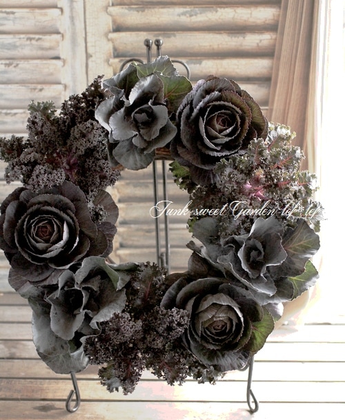 Tef Tef 寄せ植えリース Br 15 No 100 Br Br 葉牡丹のオブシェリース すべての商品 Junk Sweet Garden Tef Tef