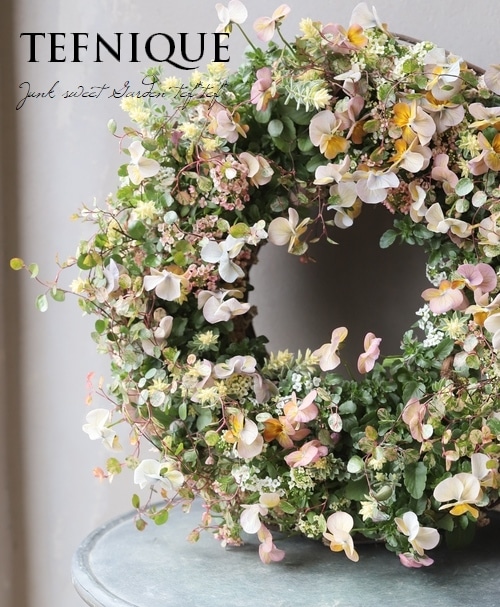 TEFNIQUE-寄せ植えリース 2020 * no.21 * 春が待ち遠しい妖精のリース