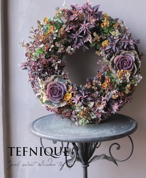 寄せ植え　花■大人可愛いバスケット 花うるるアレンジ寄せ植え「ジェミニバスケット ロウ(Lサイズ