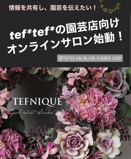 Tef Tef 園芸店向けオンラインサロン 園芸店 生産者コミュニティ 花苗 Junk Sweet Garden Tef Tef