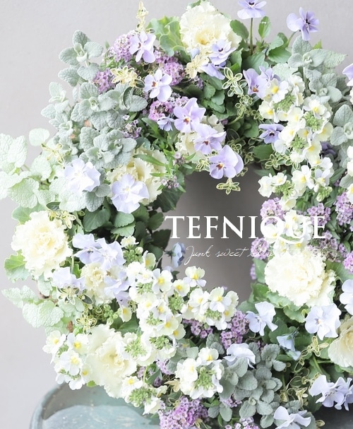 寄せ植え】 -TEFNIQUE-寄せ植えリース 2021 * no.18 * お花溢れる