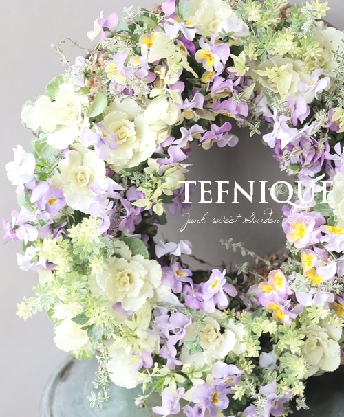 寄せ植え】-TEFNIQUE-寄せ植えリース 2022 * no.04 * エレガンス
