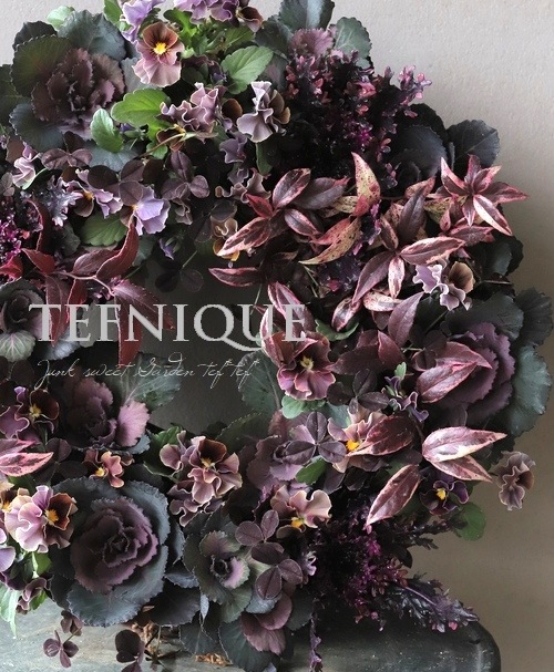 寄せ植え】-TEFNIQUE-寄せ植えリース 2022 * no.06 * 大人可愛い