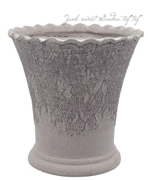 雑貨】【軽量】 セリーヌレース ベーシックフリルL【グレー】 | 鉢