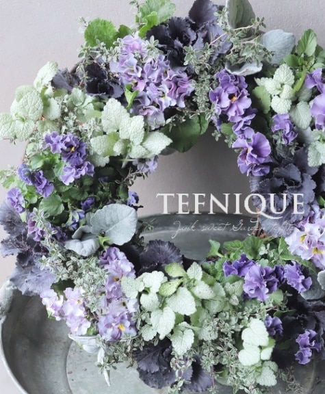 パープルローズの豪華ロイヤル特大ジュエルリース♪♪☆* パープルローズの豪華ロイヤル特大ジュエルリース♪♪☆*