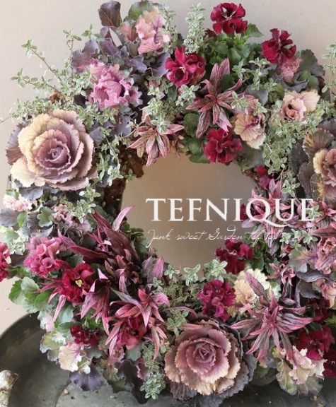 寄せ植え】-TEFNIQUE-寄せ植えリース 2023 * no.23 * アンティーク