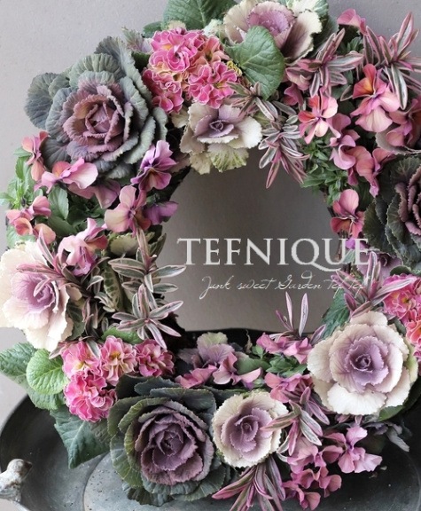 寄せ植え】-TEFNIQUE-寄せ植えリース 2023 * no.26 * 大人lovelyな