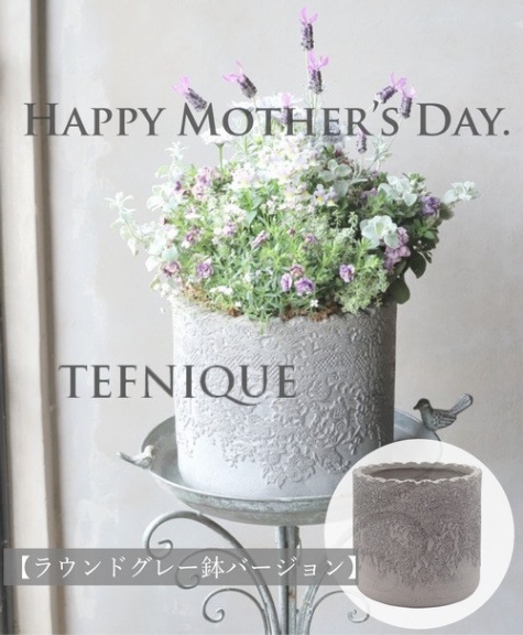 母の日の寄せ植え 『ラウンドグレーの鉢バージョン』 | すべての商品