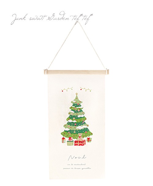 雑貨】 【冬・クリスマス】 刺繍タペストリー M 【ツリー