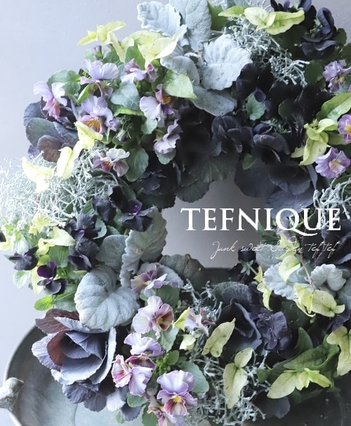 寄せ植え】-TEFNIQUE-寄せ植えリース 2024 * no.14 * 妖精の森 冬の
