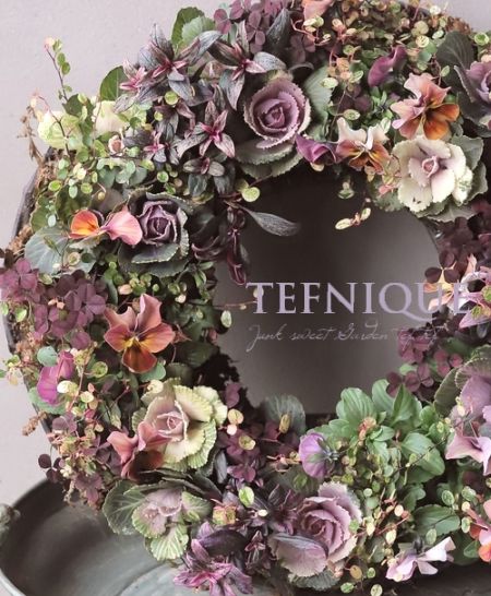 寄せ植え】 -TEFNIQUE-寄せ植えリース 2025 * no.11 * 大人可愛い