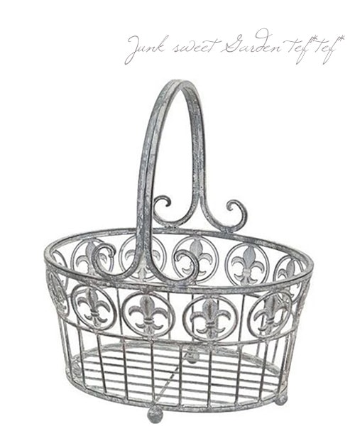 花デザイン アイアン製バスケット 雑貨】アイアンリリースバスケットS | ブリキ雑貨 | | Junk sweet