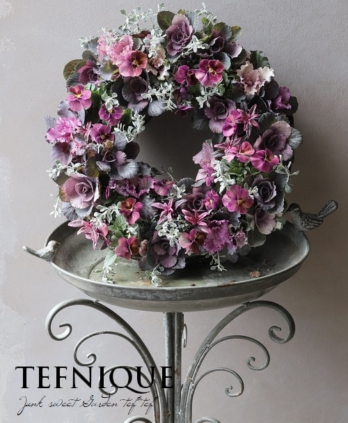 寄せ植え】-TEFNIQUE-寄せ植えリース 2024 * no.26 * 大人可愛い冬景色