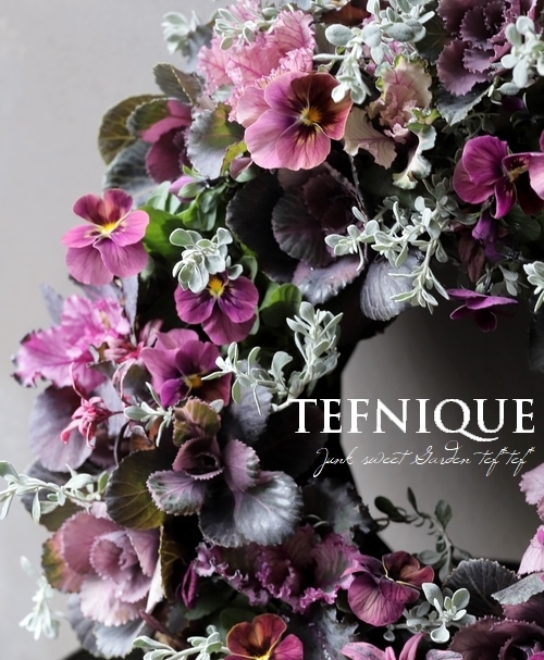 寄せ植え】-TEFNIQUE-寄せ植えリース 2024 * no.26 * 大人可愛い冬景色