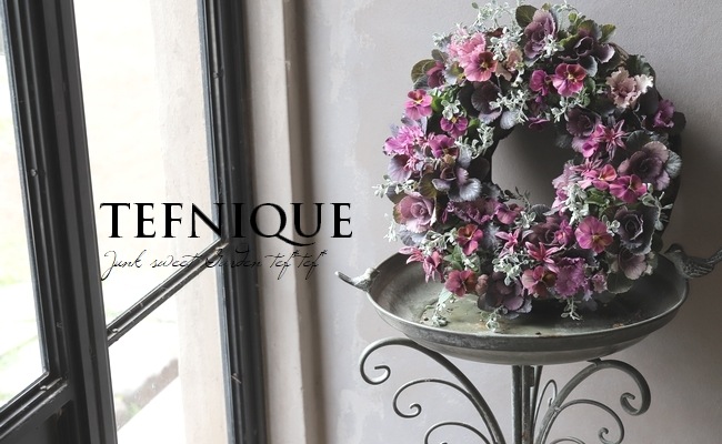 寄せ植え】-TEFNIQUE-寄せ植えリース 2024 * no.26 * 大人可愛い冬景色