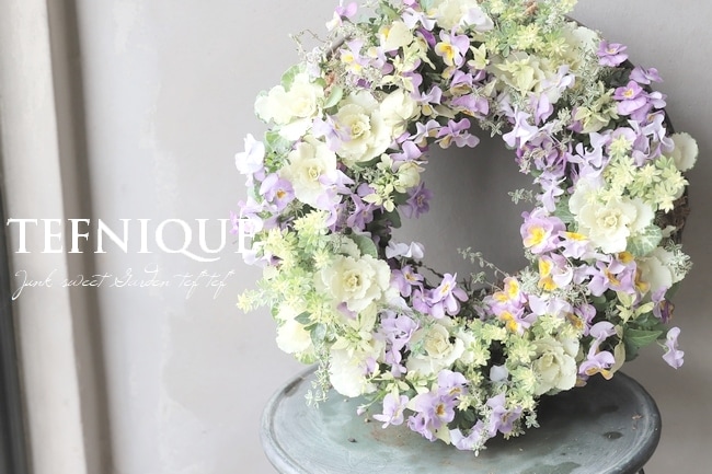 寄せ植え】-TEFNIQUE-寄せ植えリース 2022 * no.04 * エレガンス