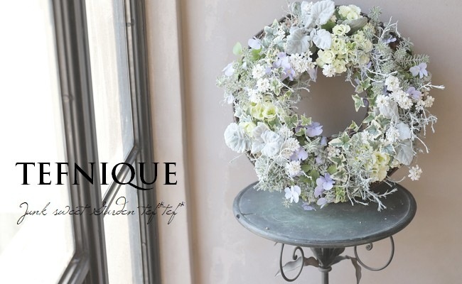 寄せ植え】 -TEFNIQUE-寄せ植えリース 2021 * no.18 * お花溢れる