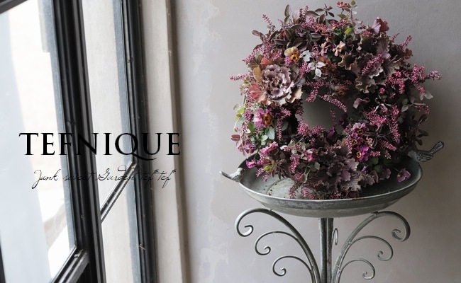 寄せ植え】 -TEFNIQUE-寄せ植えリース 2024 * no.30 * 大人可愛いさび