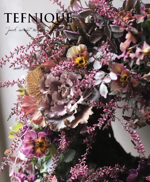 寄せ植え】 -TEFNIQUE-寄せ植えリース 2024 * no.30 * 大人可愛いさび
