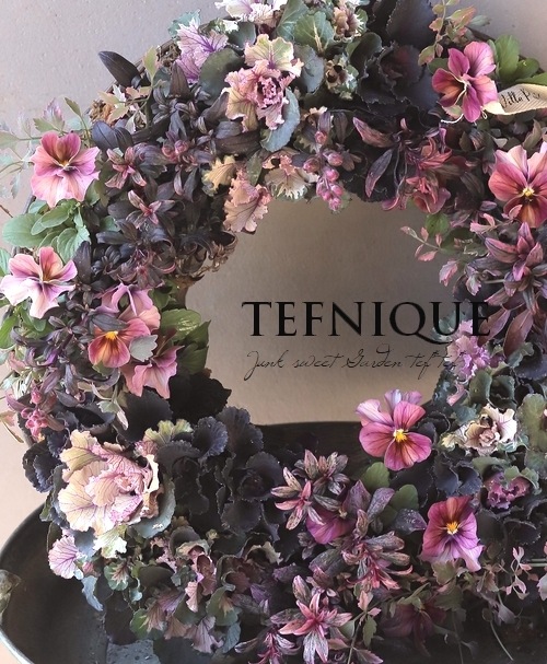 No.361　リース　寄せ植え 寄せ植え】 -TEFNIQUE-寄せ植えリース 2025 * no.14 * 大人可愛いXmas