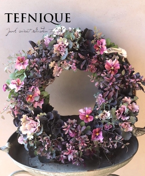 寄せ植え】 -TEFNIQUE-寄せ植えリース 2025 * no.14 * 大人可愛いXmas