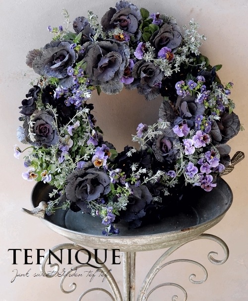 寄せ植え】 -TEFNIQUE-寄せ植えリース 2025 * no.15 * 大人かっこいい