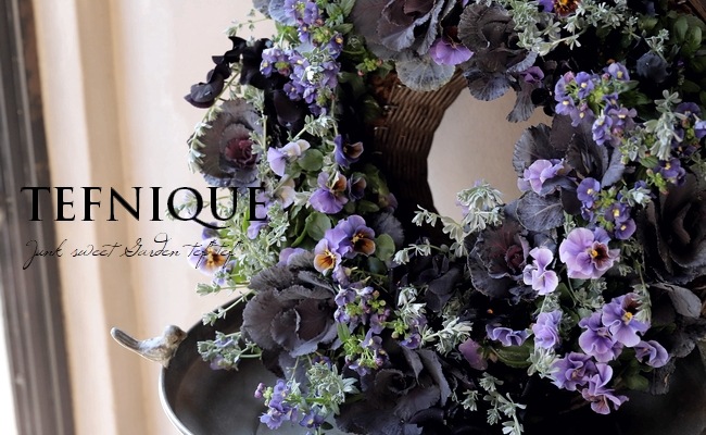 寄せ植え】 -TEFNIQUE-寄せ植えリース 2025 * no.15 * 大人かっこいい