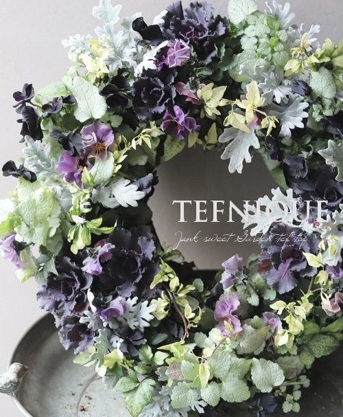 寄せ植え】 -TEFNIQUE-寄せ植えリース 2024 * no.33 * 大人クール