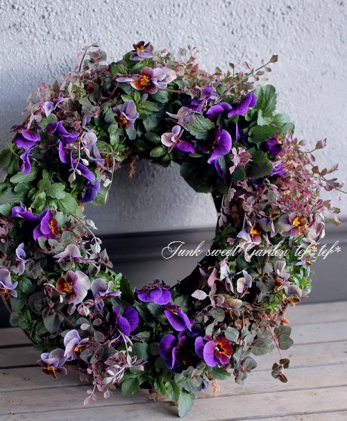 tef*tef*寄せ植えリース<BR><BR>2016 * no.67 *<BR>グッと大人のリース