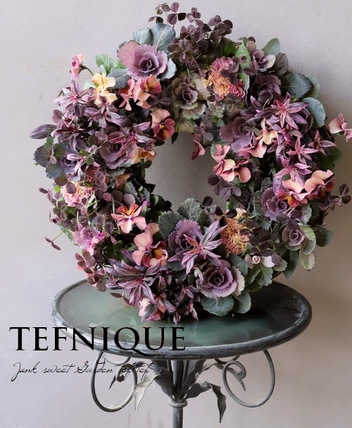 寄せ植え】-TEFNIQUE-寄せ植えリース 2022 * no.05 * 大人可愛いXmas