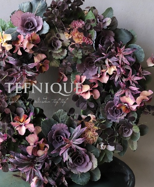 寄せ植え】-TEFNIQUE-寄せ植えリース 2022 * no.05 * 大人可愛いXmas
