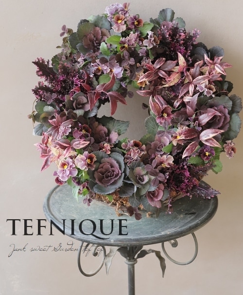寄せ植え】-TEFNIQUE-寄せ植えリース 2022 * no.06 * 大人可愛い