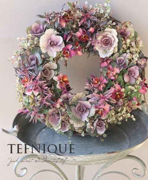 寄せ植え】-TEFNIQUE-寄せ植えリース 2023 * no.16 * 大人可愛いXmas