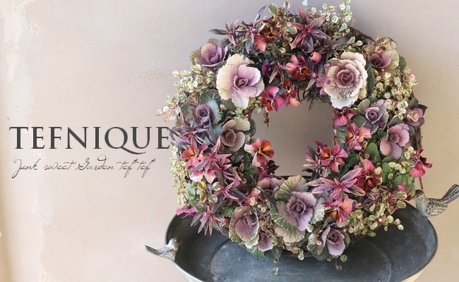 寄せ植え】-TEFNIQUE-寄せ植えリース 2023 * no.16 * 大人可愛いXmas