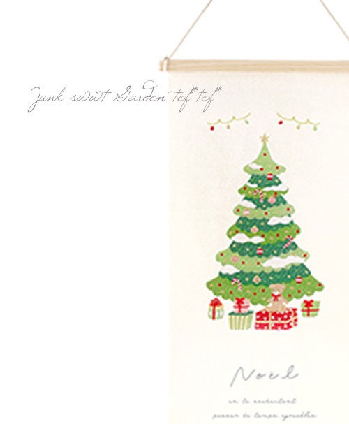 雑貨】 【冬・クリスマス】 刺繍タペストリー L 【ツリー