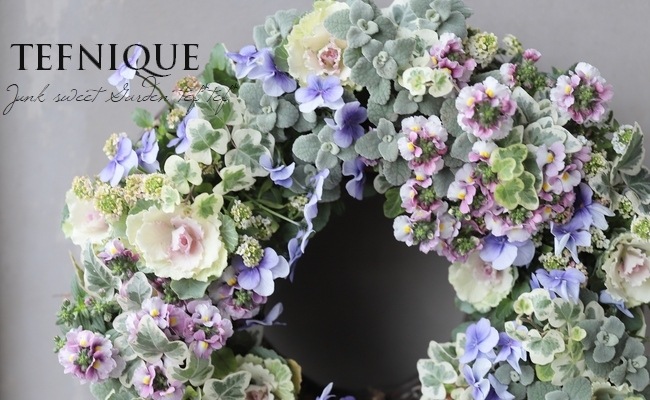 TEFNIQUE-寄せ植えリース 2019 * no.129 * ロイヤルプリンセスのリース