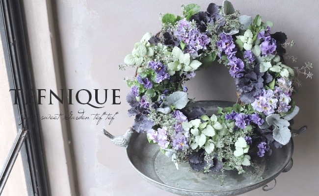 寄せ植え】-TEFNIQUE-寄せ植えリース 2023 * no.21 * ロイヤルブルー