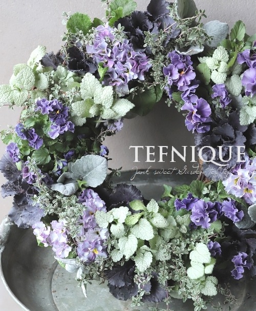 寄せ植え】-TEFNIQUE-寄せ植えリース 2023 * no.21 * ロイヤルブルー