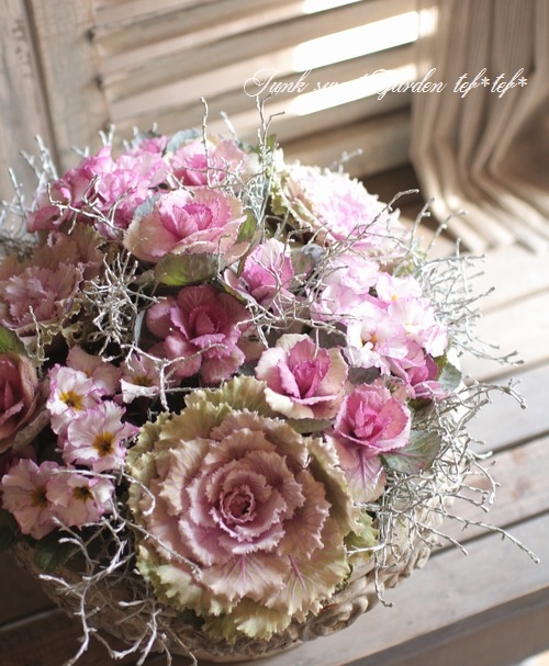 アンティーク雑貨　花 tef*tef*寄せ植え<BR>2014 * no.57 *<BR><BR>『アンティークカラー