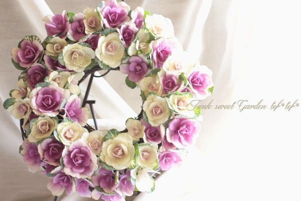 Tef Tef 寄せ植えリース 17 No 31 葉牡丹のお花畑 Lサイズ 寄せ植え Junk Sweet Garden Tef Tef Tef Tef 寄せ植えリース 17 No 31 葉牡丹のお花畑 Lサイズ 寄せ植え Junk Sweet Garden Tef Tef