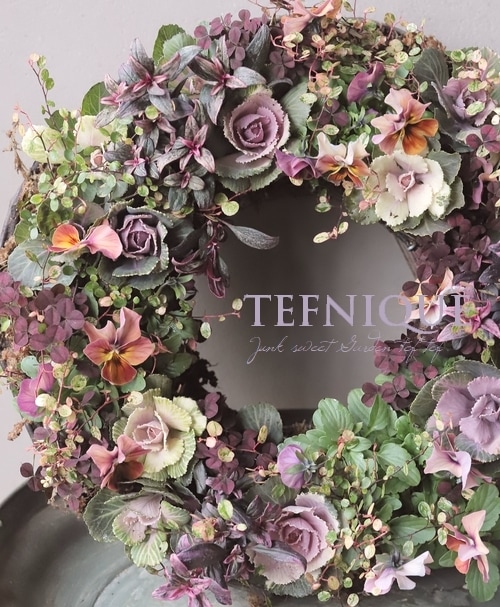 寄せ植え】 -TEFNIQUE-寄せ植えリース 2025 * no.11 * 大人可愛い