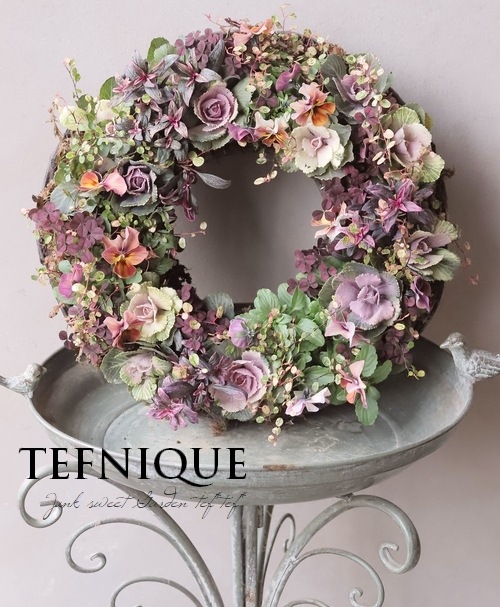 寄せ植え】 -TEFNIQUE-寄せ植えリース 2025 * no.11 * 大人可愛い