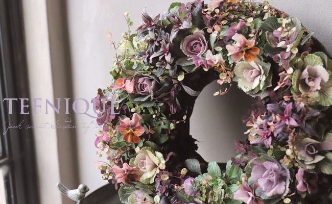 寄せ植え】 -TEFNIQUE-寄せ植えリース 2025 * no.11 * 大人可愛い