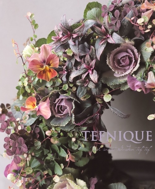 寄せ植え】 -TEFNIQUE-寄せ植えリース 2025 * no.11 * 大人可愛い