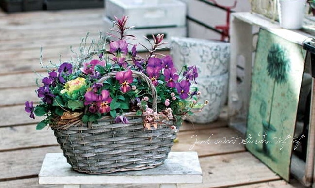 雑貨】グレーベージュ色 ダブルハンドルバスケット Lサイズ