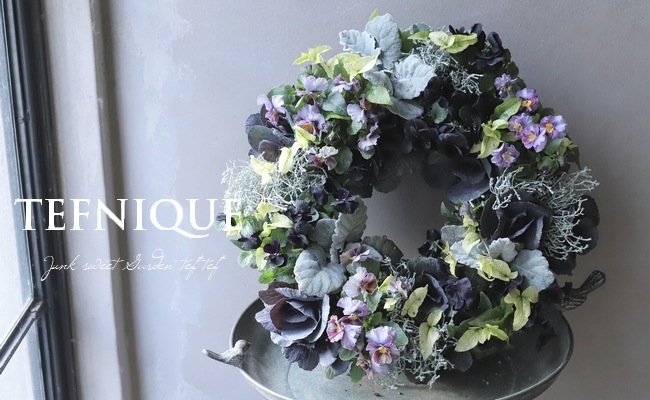 寄せ植え】-TEFNIQUE-寄せ植えリース 2024 * no.14 * 妖精の森 冬の