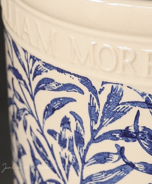 雑貨】 英国ウィリアムモリス リーフシリンダーブルーM | 鉢