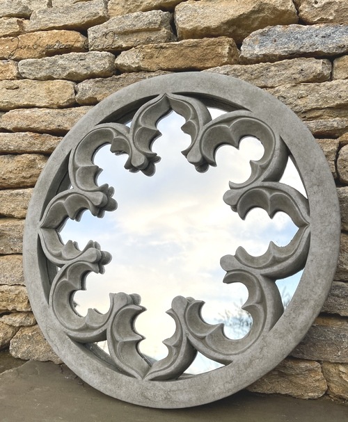 大人女性の STATUES 英国SPARTA 雑貨】 『Stone ガーデン Round』 Mirror 工芸品